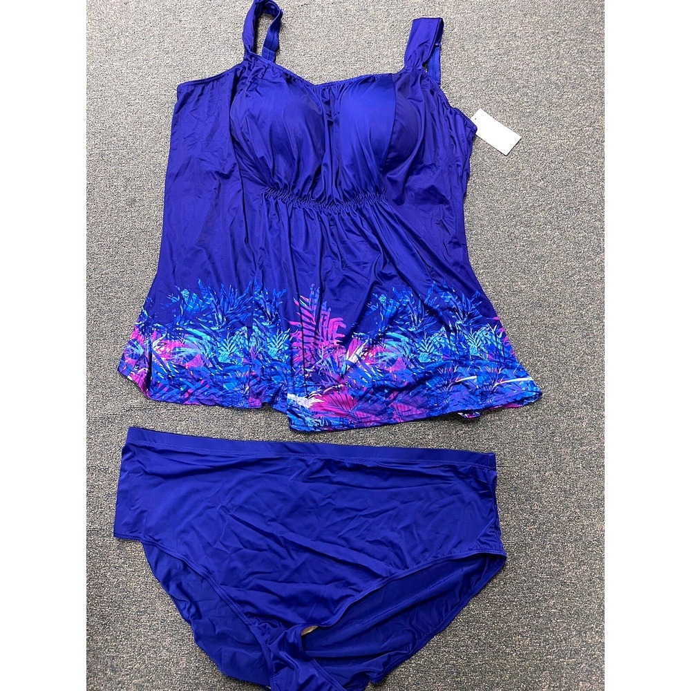 NWT Swimsuits for All Two Piece Tankini  Vacation Swim dress Size 36 plus Womens